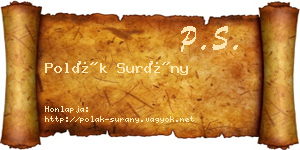 Polák Surány névjegykártya